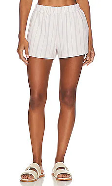 MONROW Stripe Pull On Short in Bone from Revolve.com | Revolve Clothing (Global)