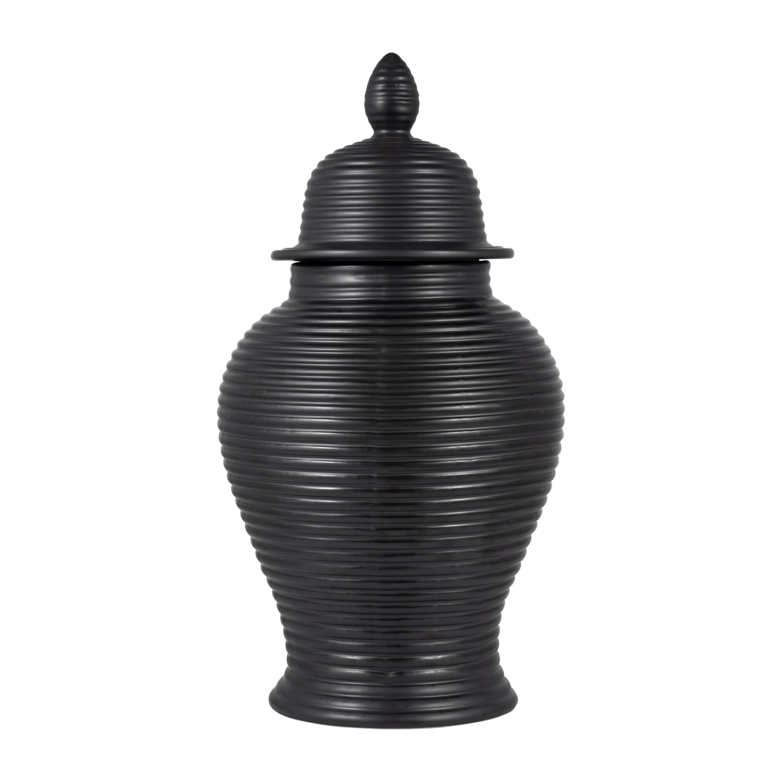 Sagebrook Home Modern Decorative Jar with Lid - Ribbed Stoneware Ceramic - Accent Piece for Home ... | Amazon (US)