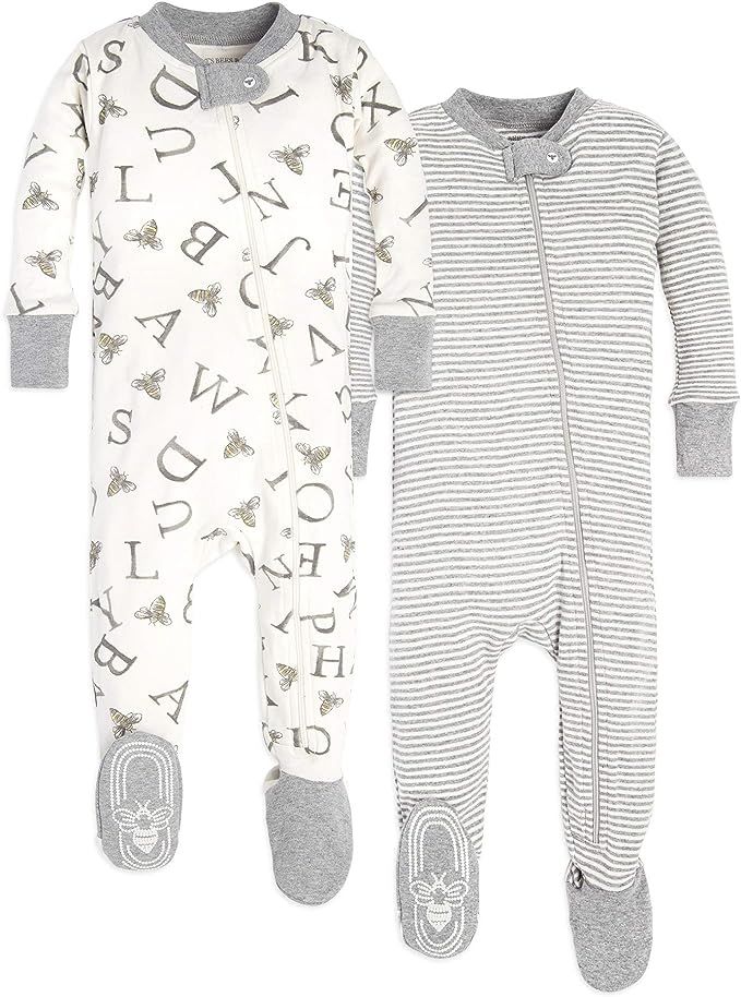 Burt's Bees Baby Baby Unisex Pajamas, Zip-Front Non-Slip Footed Sleeper Pjs, Organic Cotton | Amazon (US)