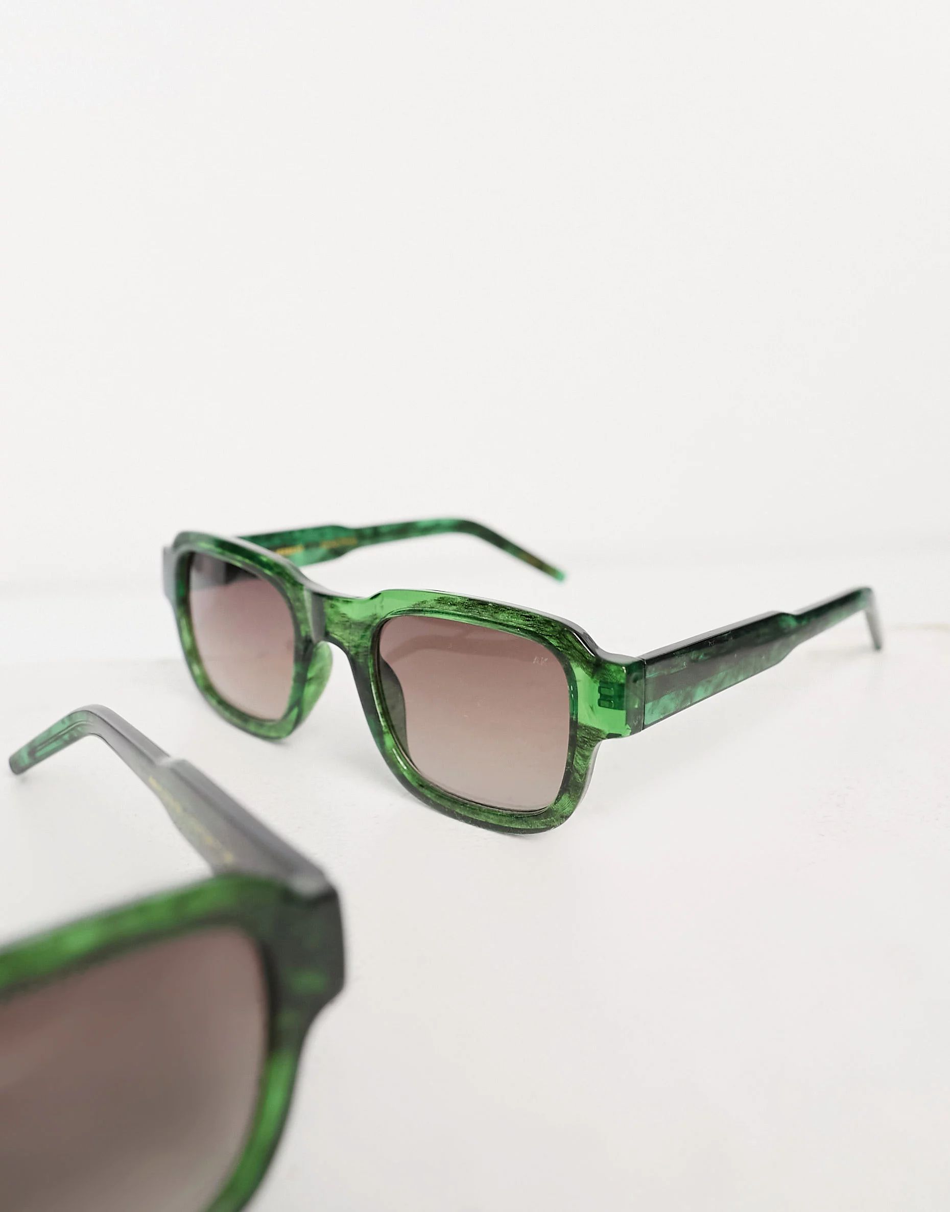 A.Kjaerbede Halo square sunglasses in green marble transparent | ASOS (Global)