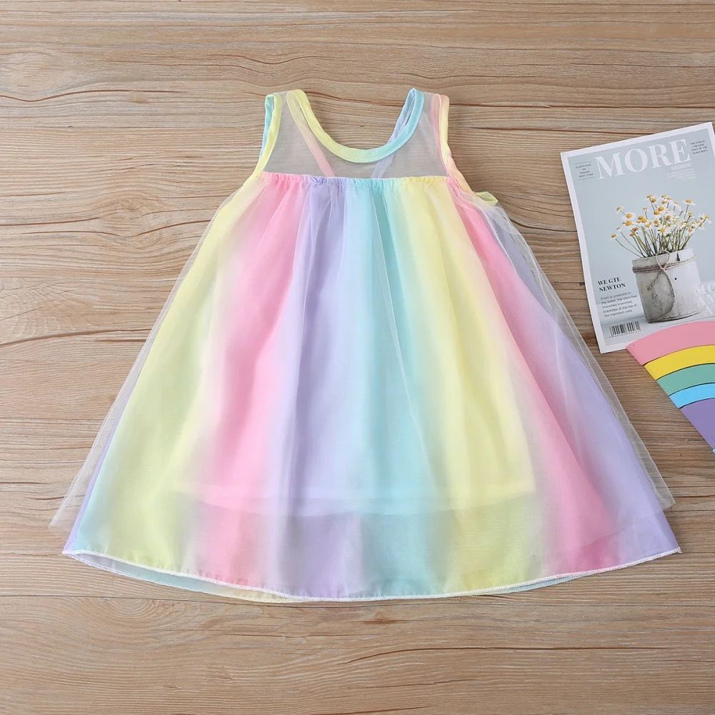 Kids Princess Rainbow Dress Toddler Girl Summer Sleeveless Lace Tutu Tulle Party Dress - Walmart.... | Walmart (US)
