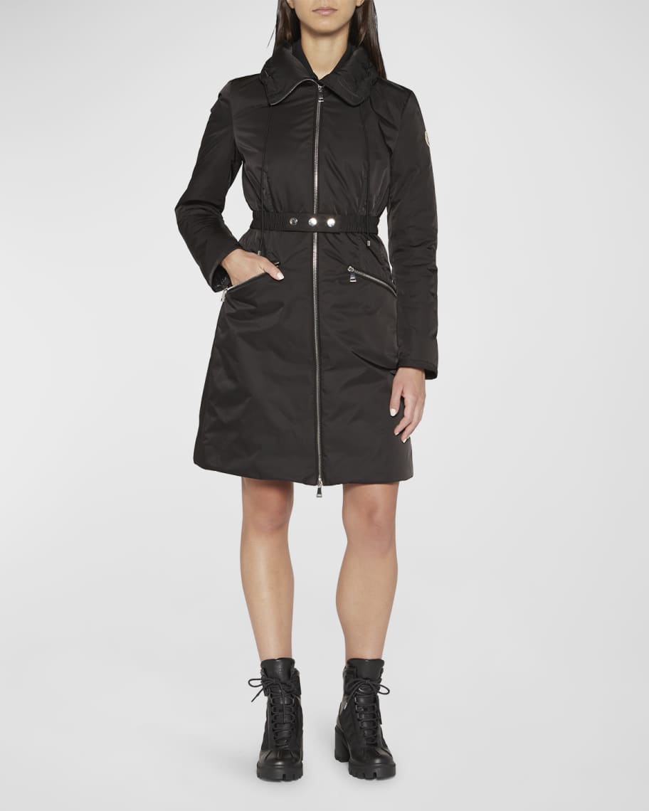 Moncler Hermanville Long Parka Coat with Quilted Interior | Neiman Marcus
