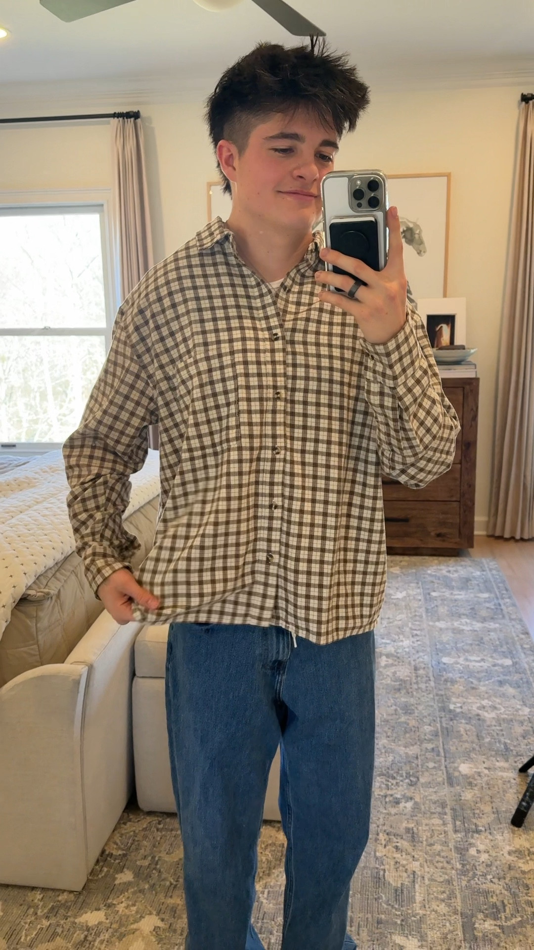I got this plaid flannel button up shirt for $7 in the cotton on store! I did see that they were also on sale online. 🙌🏼

(Picture described)
men’s vintage plaid flannel button up shirt with blue vintage wash, baggy jeans paired with Boston clogs.

#LTKStyleTip #LTKSaleAlert #LTKMens