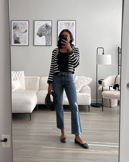 Fall outfit inspo, date night outfit, office outfit 🖤 These are currently my favorite Madewell jeans. Very comfy with some stretch. Also picked up this sweater in several colors from J.Crew. Good, quality material. Wearing a size small! 

#LTKshoecrush #LTKworkwear #LTKSeasonal