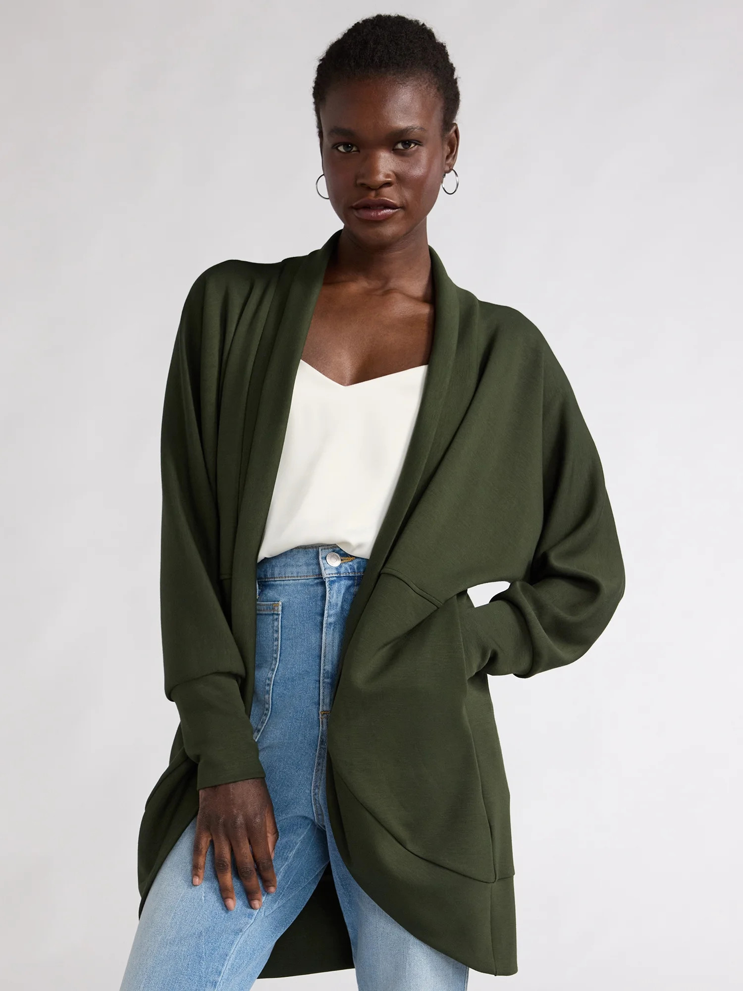 Scoop Women’s Ultimate ScubaKnit Cardigan, Sizes XS-XXL - Walmart.com | Walmart (US)