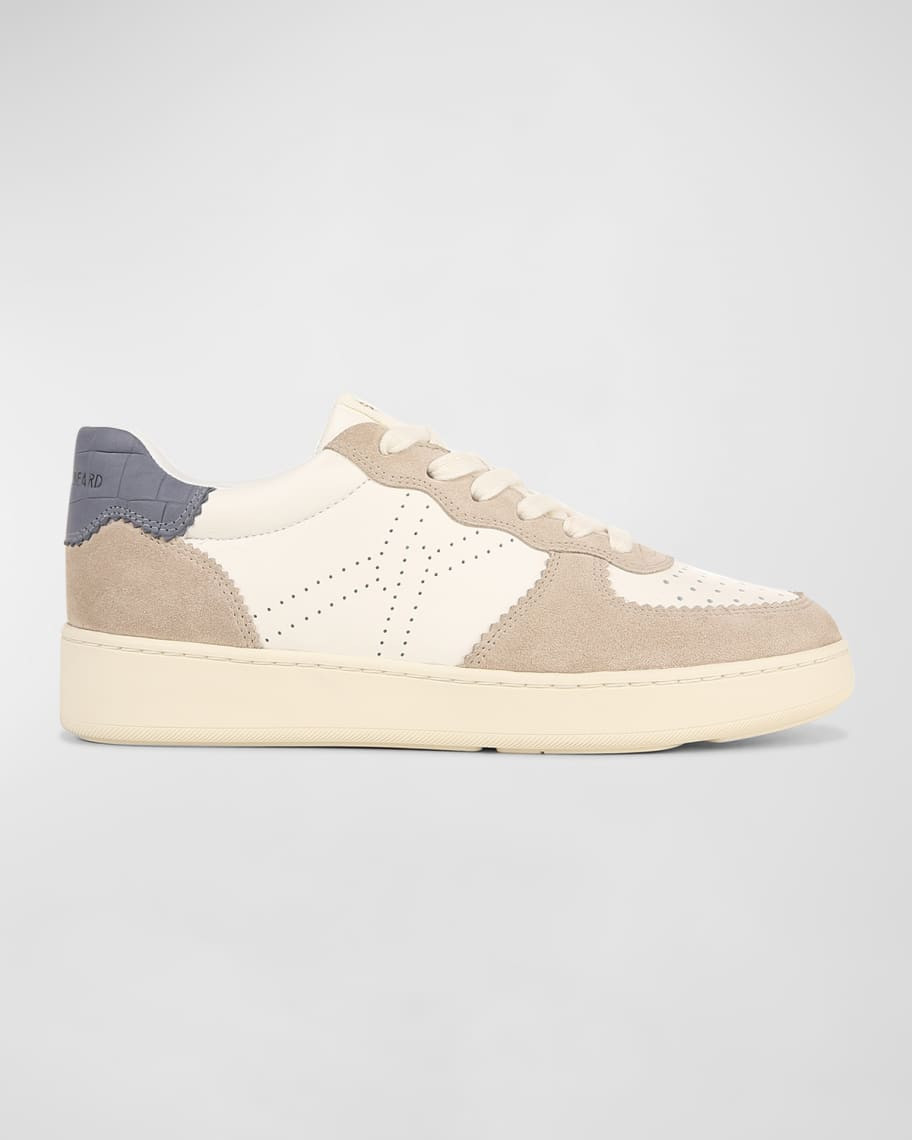 Lennox Mixed Leather Low-Top Sneakers | Neiman Marcus