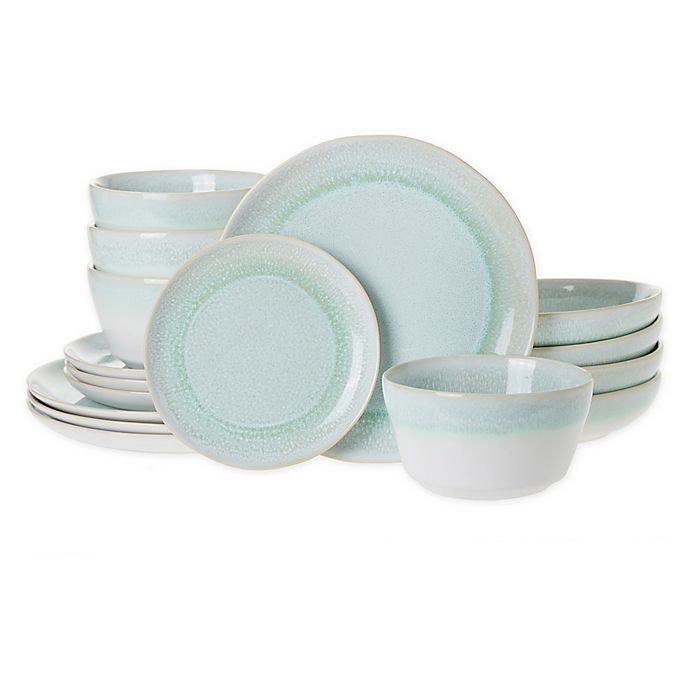 Bee & Willow™ Weston 16-Piece Dinnerware Set in Mint | Bed Bath & Beyond | Bed Bath & Beyond