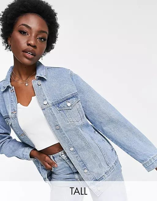 Missguided Tall oversized denim jacket in blue | ASOS (Global)