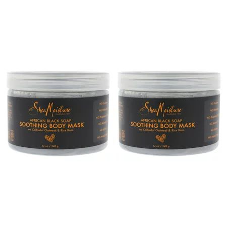 SheaMoisture African Black Soap Soothing Body Mask for Unisex, Pack of 2, 12 oz | Walmart (US)