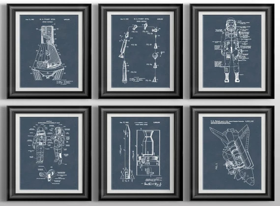 Nasa Poster Space Themed Nursery Moon Landing Teen Boy Gift | Etsy | Etsy (US)