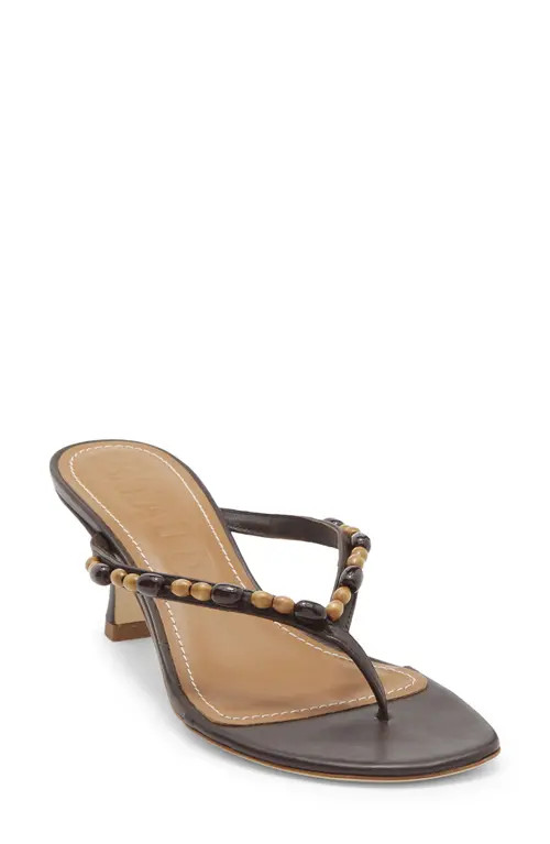STAUD Freja Woven Thong Slide Sandal in Wood Beads at Nordstrom, Size 36 | Nordstrom