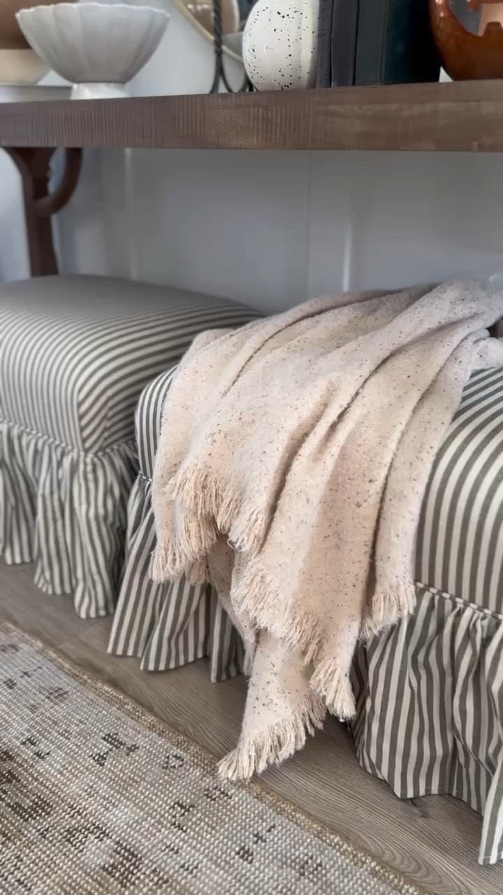 The most stunning ottomans! How gorgeous are these ticking stripe ottomans from Stoffer Home! I love the green color and the ruffle skirted detail elevates these even more! I found them on sale at Wayfair as well!

#LTKSaleAlert #LTKStyleTip #LTKHome