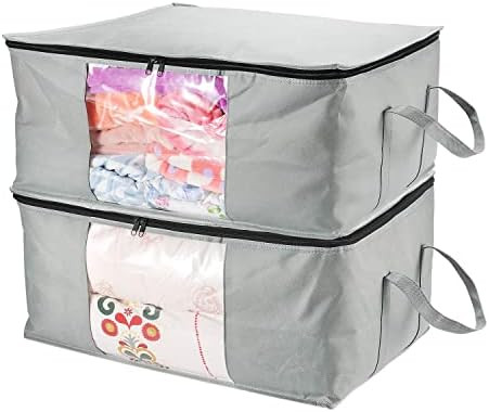 CCidea 2 Pack Clothes Storage Bag Organizer with Reinforced Handle, Great for Comforters, Blankets,  | Amazon (US)