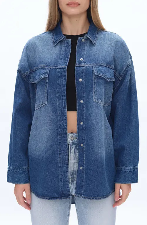 Bayeas Oversize Denim Shirt Jacket in Softy at Nordstrom, Size X-Small | Nordstrom