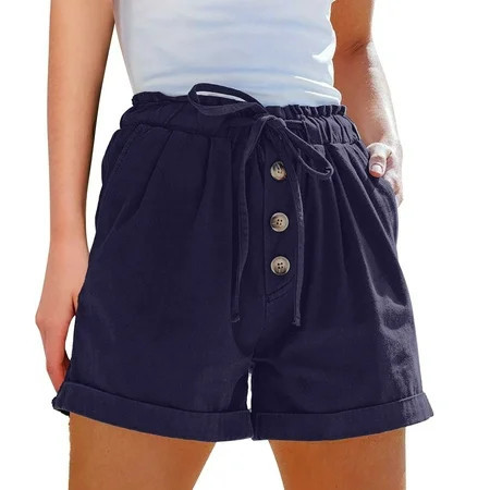 WNVMWI Womens Shorts Beach Shorts for Women Woman Jean Shorts Women s Casual Shorts High Waist Fashionable Beach Cruising Shorts Cute And Comfortable Summer Shorts With 2 Pockets S XL Navy Women S | Walmart (US)