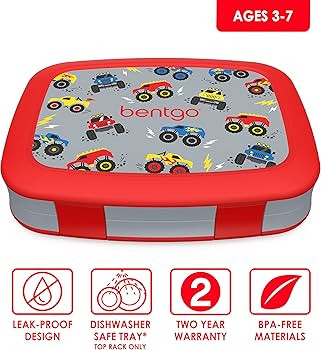 Bentgo® Kids Prints Leak-Proof, 5-Compartment Bento-Style Kids Lunch Box - Ideal Portion Sizes f... | Amazon (US)