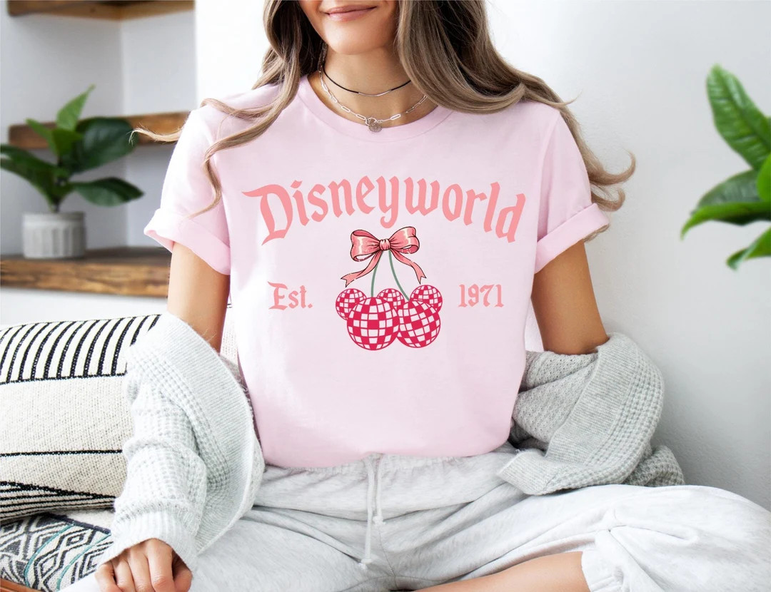 Disneyland Mickey Cherry Est 1971 Shirt, Disney Coquette Bow T-shirt, Disney Cherry Valentine's D... | Etsy (US)