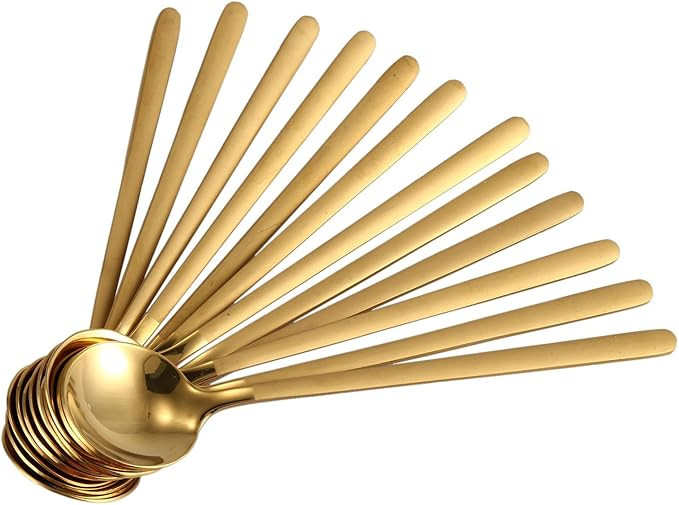 TOOGOO 12pcs/Set Round Shape Coffee Spoon Steel Teaspoons Sugar Dessert Spoon Ice Cream Soup Spoo... | Amazon (CA)