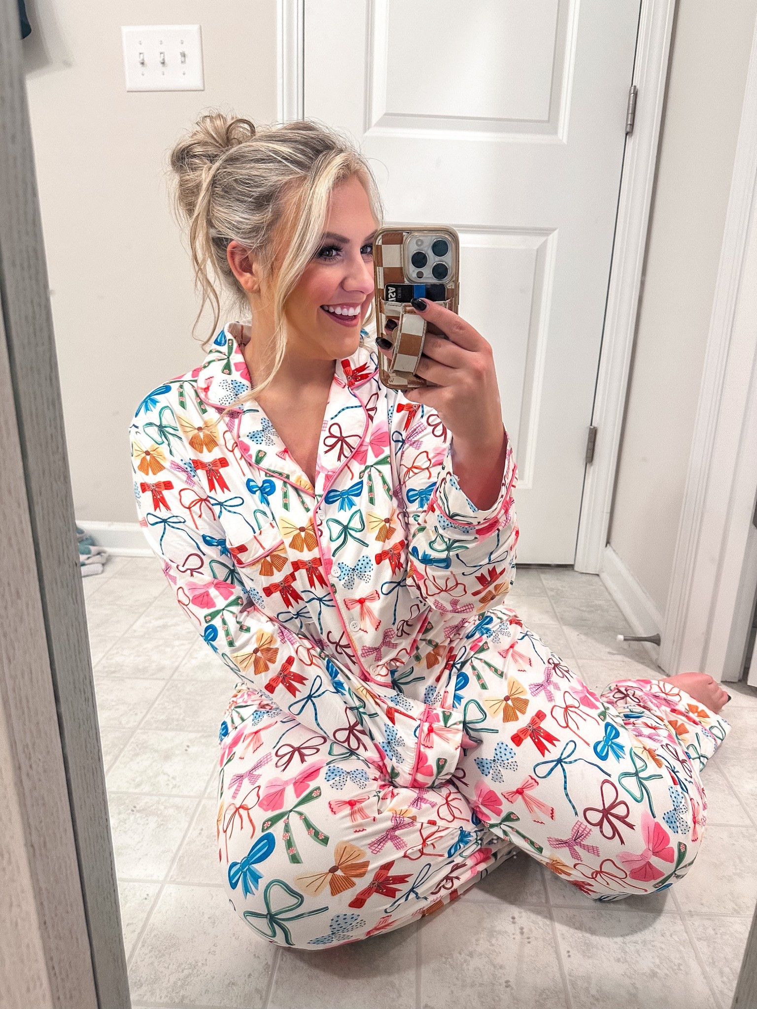 Ended the night in the cutest bow PJs 🎁 because even after full glam and velvet gowns, cozy wins every time! Linking these soft + festive jammies that are perfect for lounging or gifting 💕 #HolidayPajamas #LTKStyle #CozySeason 

#LTKHoliday #LTKGiftGuide #LTKHoliday #LTKSeasonal