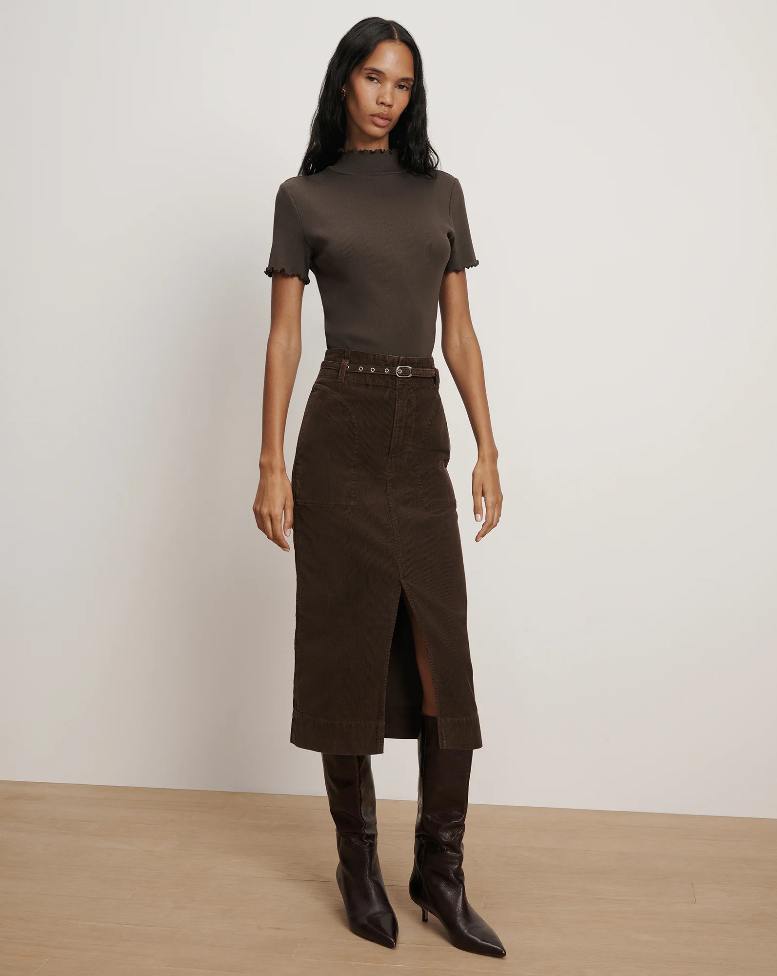 Pavana Corduroy Midi Skirt | Veronica Beard