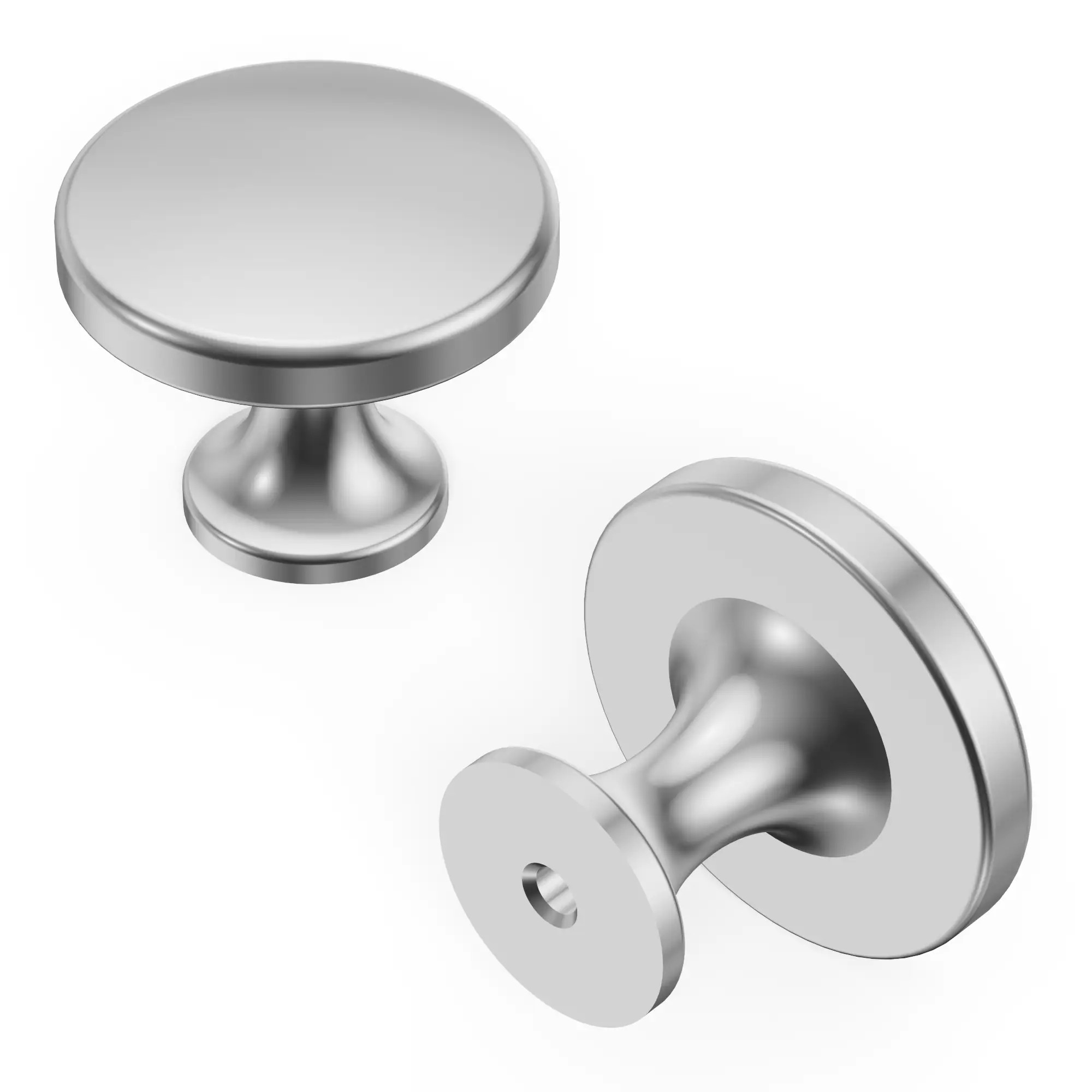 Hickory Hardware Forge 1-3/8-in Chrome Round Farmhouse Cabinet Knob 10 -Pack one_size | H076698-CH-10B | Lowe's