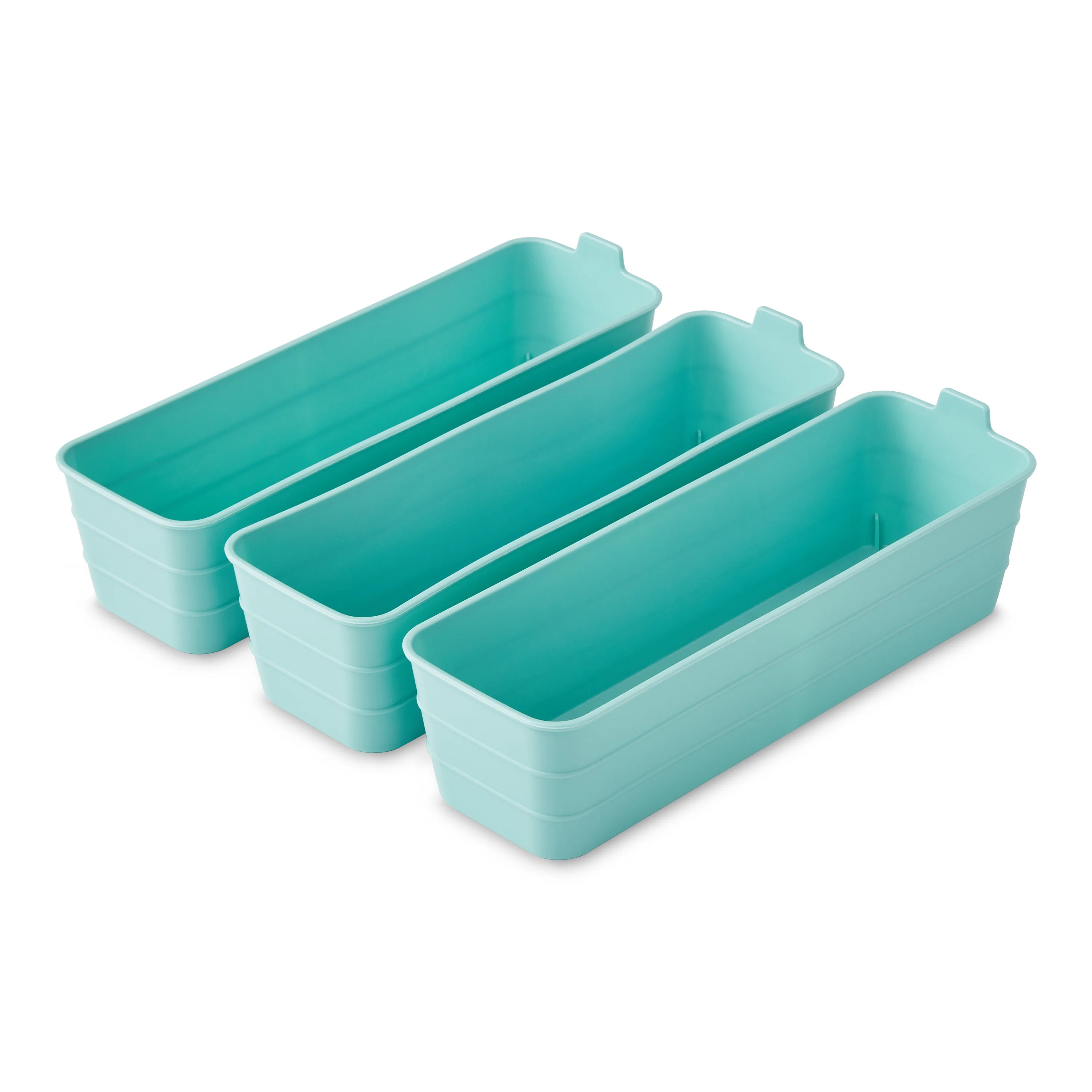 Mainstays Set of 3 Flexible Drawer Storage Organizers, 10.4" x 3.2" x 2.9", Green | Walmart (US)
