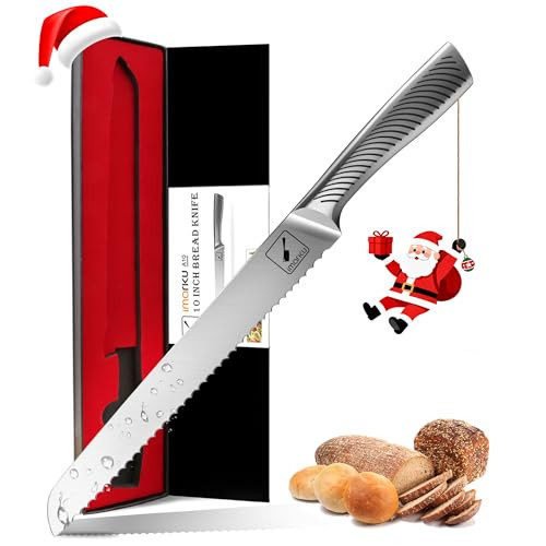 imarku Bread Knife 10 Inch: German High Carbon Stainless Steel Professional Grade Serrated Bread Knife, Razor Sharp Edge Cake Knife for Homemade Bread/Bagels/Cake | Amazon (US)