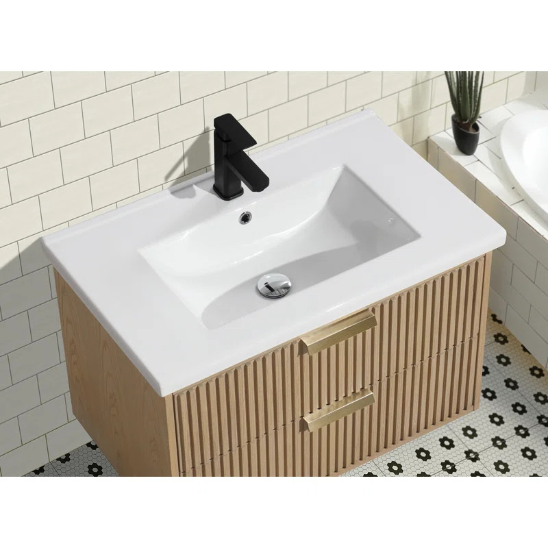 Anelie 30'' Single Bathroom Vanity with Ceramic Top | Wayfair North America