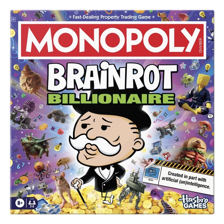 Monopoly Brainrot Billionaire Board Game with AI Slop, Funny Family Games, Ages 8+ | Walmart (US)