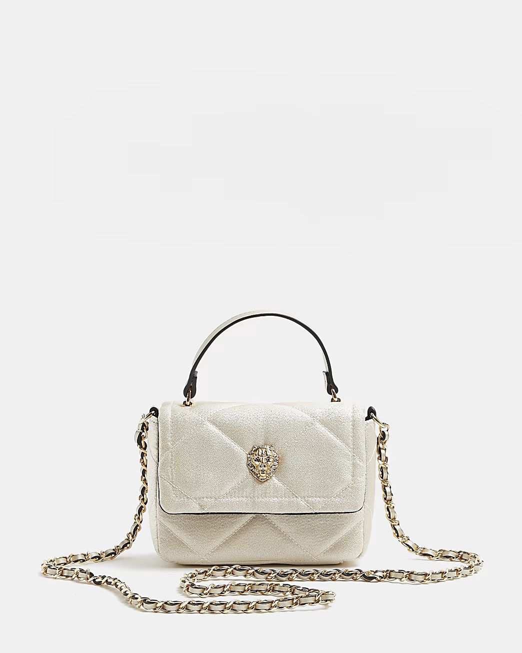 Cream quilted cross body bag | River Island (UK & IE)