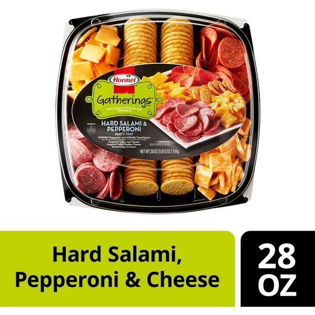 Hormel Gatherings Pepperoni, Hard Salami, and Cheese Tray, 28 oz | Walmart (US)