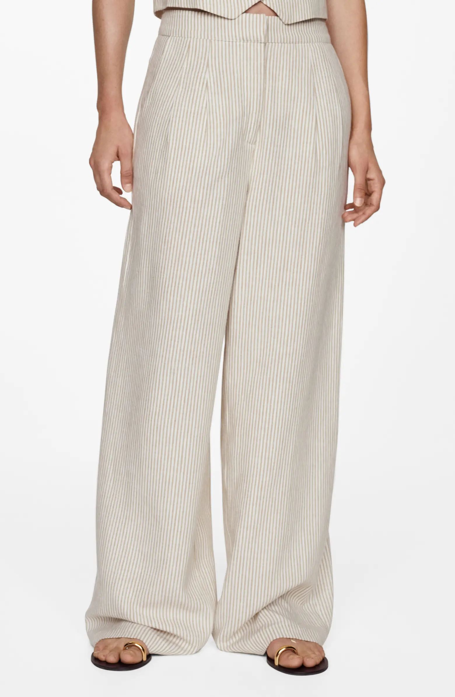 Bali Stripe Wide Leg Linen Blend Pants | Nordstrom