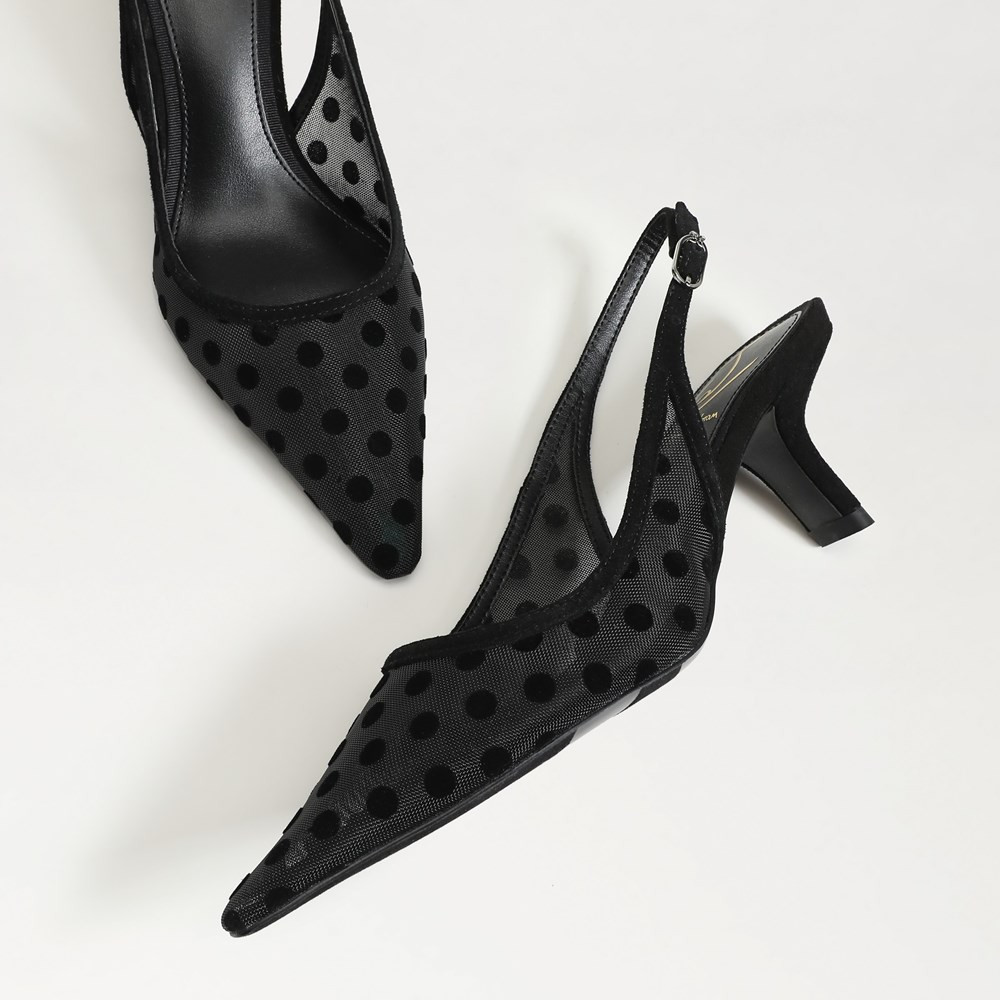Bianka Polka Dot Mesh Slingback Pump | Sam Edelman