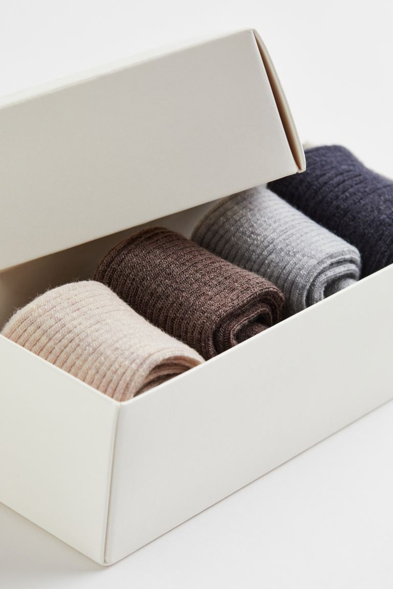 4-pack Wool-blend Socks | H&M (US + CA)