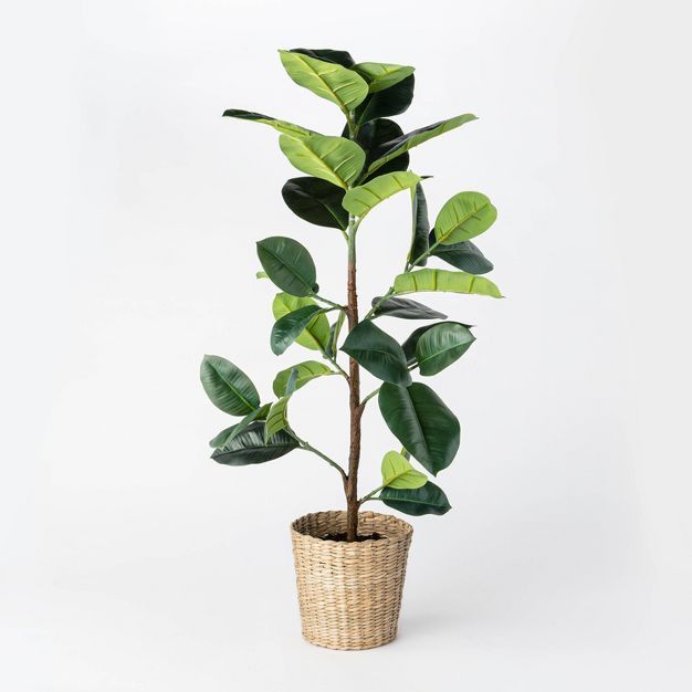 3.1&#39; Artificial Rubber Leaf Tree in Pot Green - Threshold&#8482; designed with Studio McGee | Target