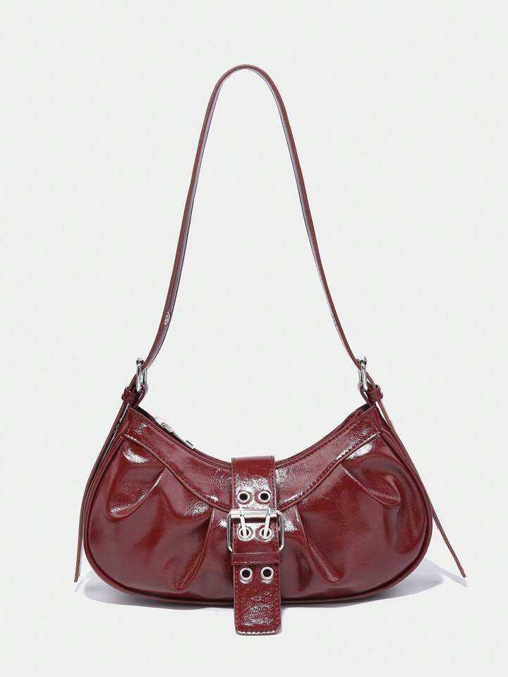 1 Peça Bolsas De Ombro E Bolsas De Ombro Para Mulheres Vintage Com Decoração De Bloco E Rebite... | SHEIN