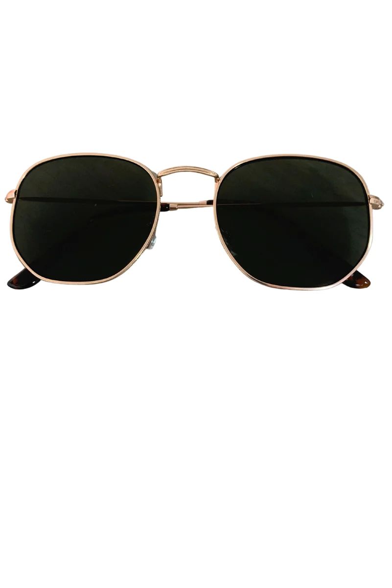 Gold Hexagon Sunglasses w/ Black Lenses | Shop Style Your Senses