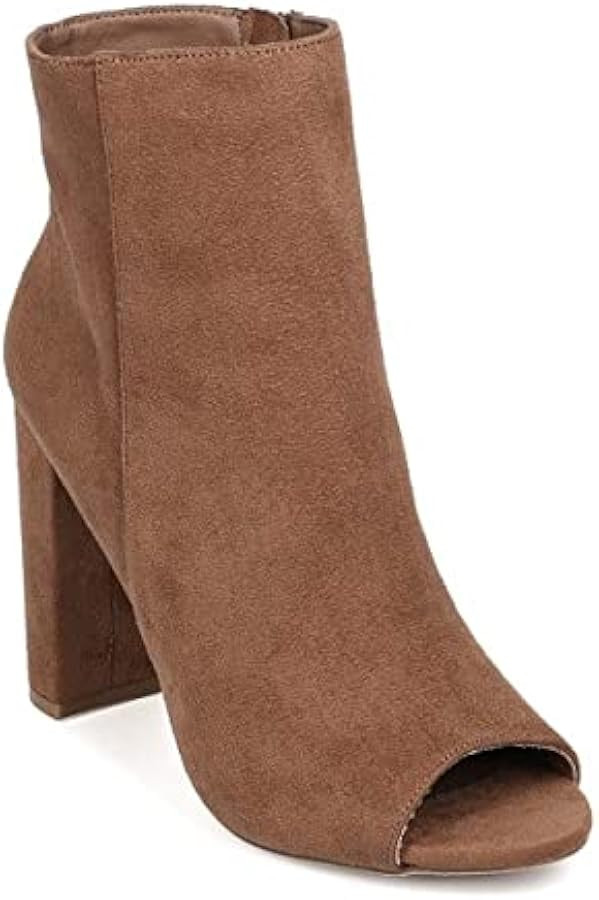 Wild Diva Morris-03 Women's Stylish Peep Toe Slouch Ankle Boots Chunky Stacked Heels Bootie | Amazon (US)