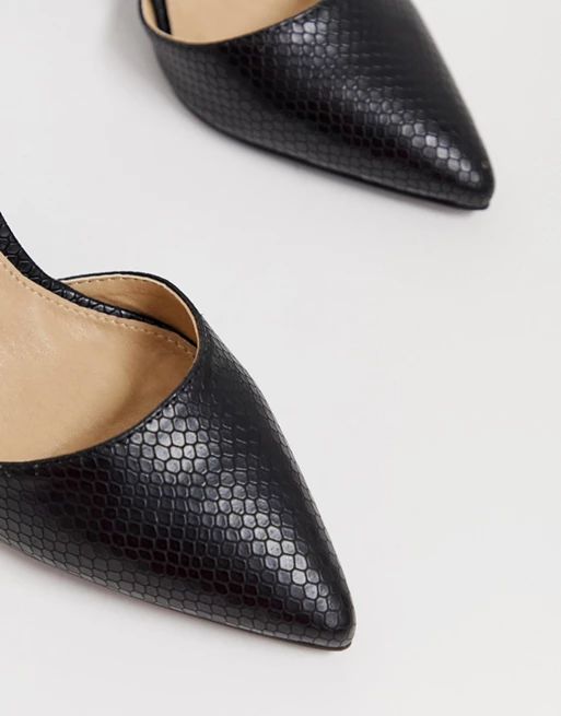 RAID Katy black snake heeled shoes | ASOS (Global)