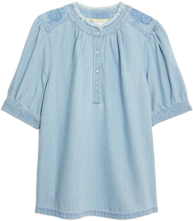 Pure Cotton Embroidered Blouse | Marks & Spencer (UK)
