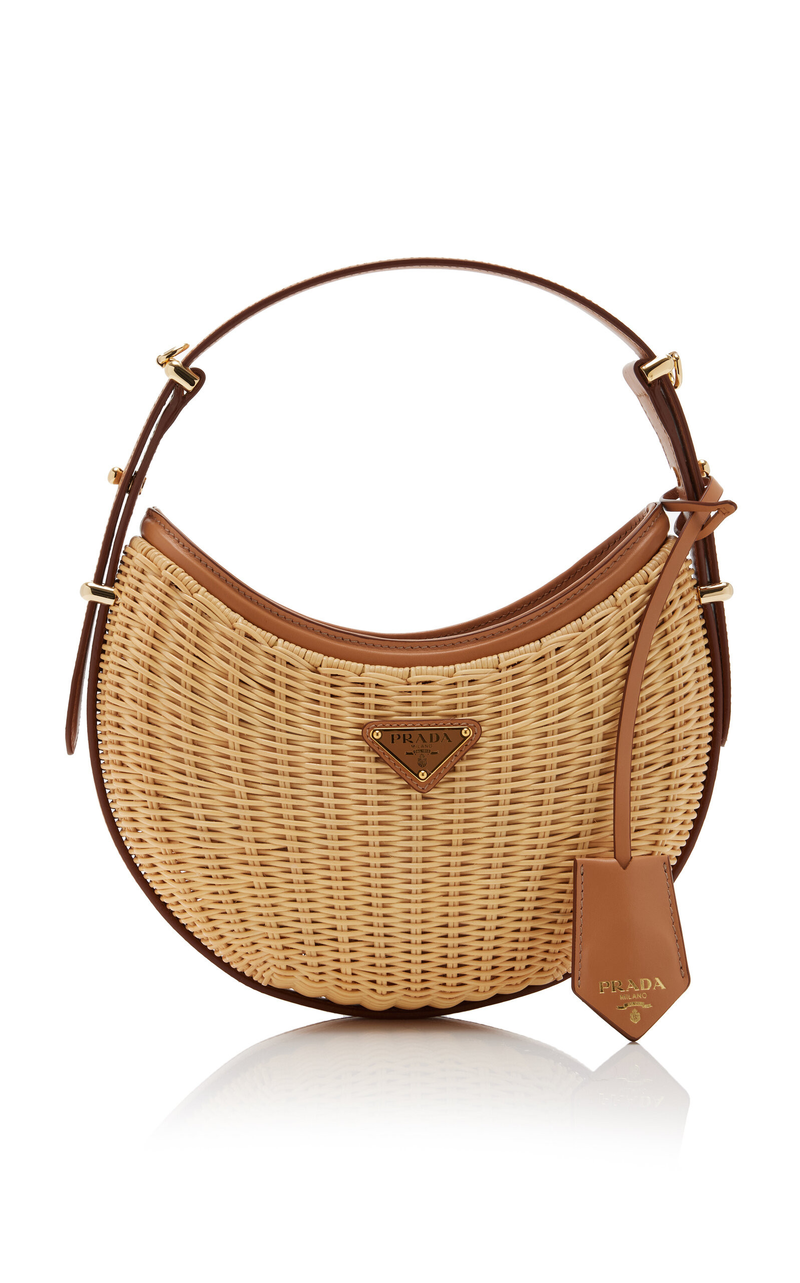 Prada - Wicker Shoulder Bag - Neutral - OS - Moda Operandi | Moda Operandi (Global)