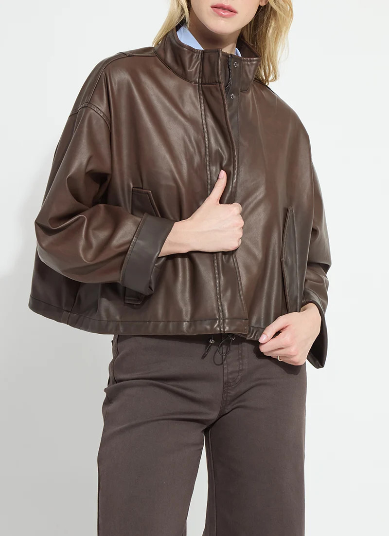 Mina Oversized Washed Vegan Leather Coat | Lysse NY