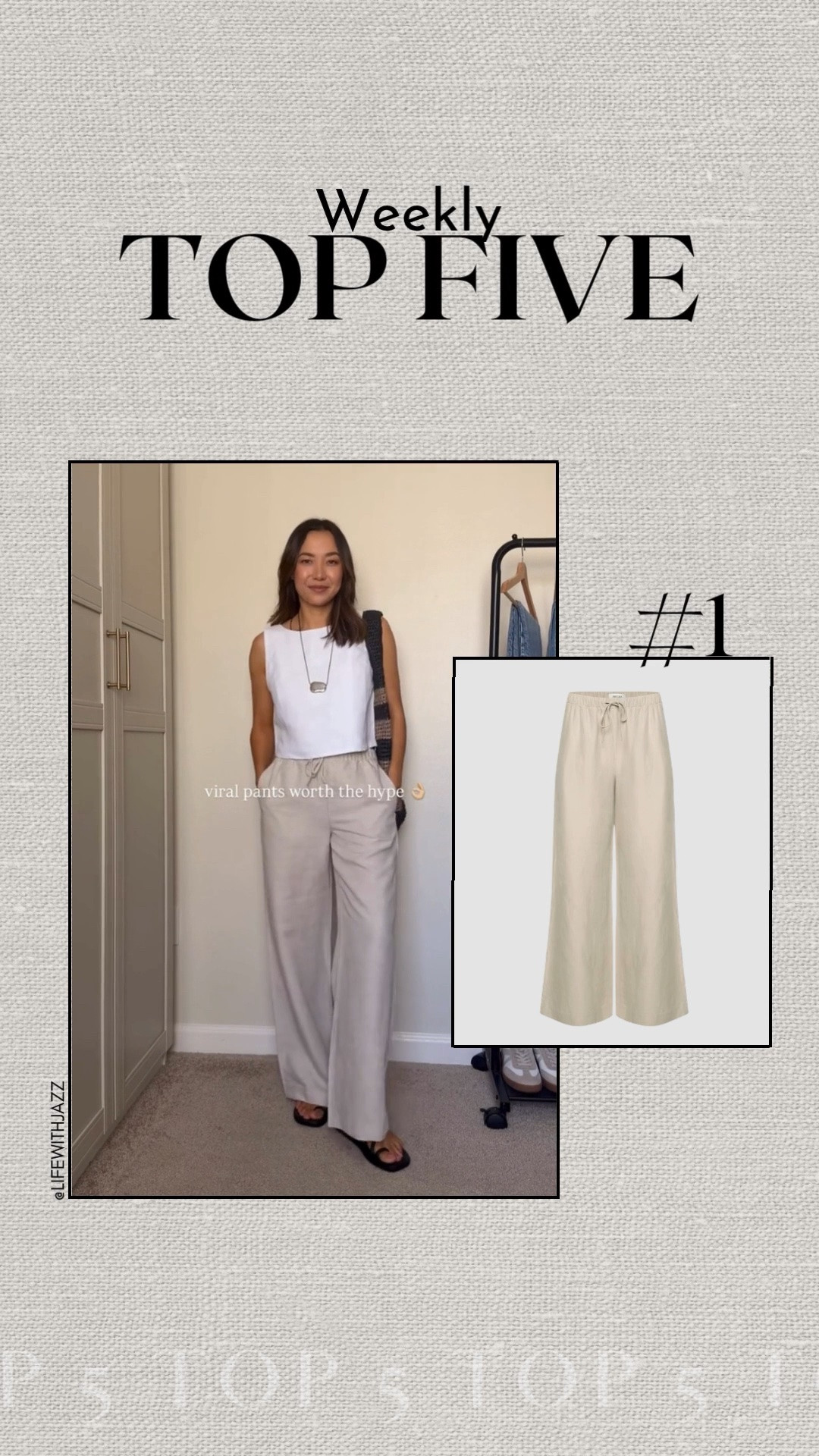 #1 bestseller this week: aritzia linen lodge pants 

linen pants that wrinkle a lot less than others, comes in a few colors + length options

#LTKootd