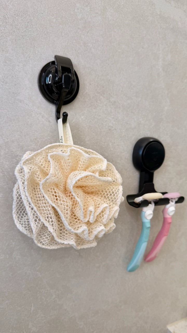 No drilling bathroom section hooks! New drilling no damage just stick lock and Hang!
#LTKHome #BathroomFinds #SectionHooks #LTKBathroom