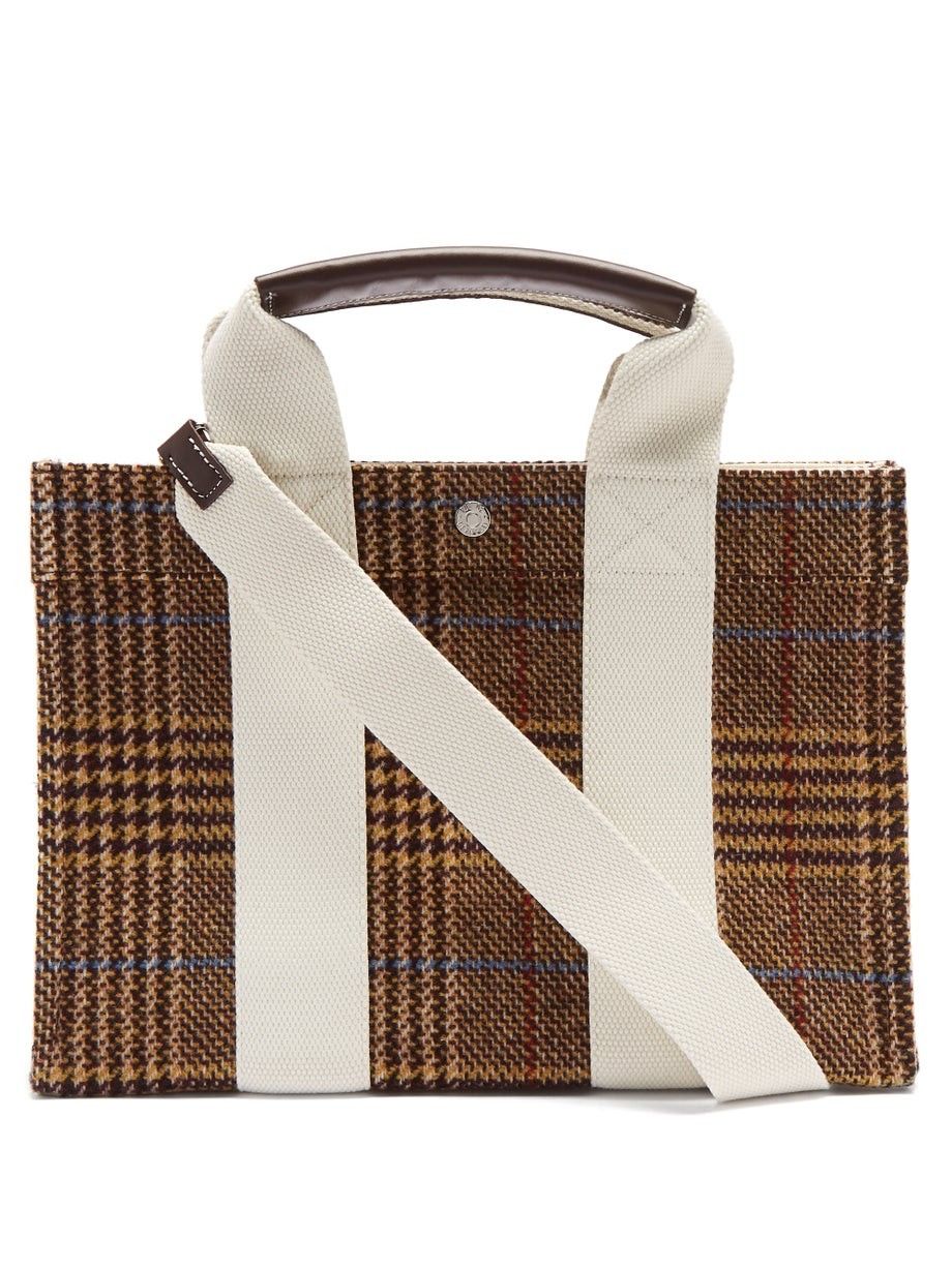 Prince of Wales-check tweed tote bag | Fall Bag | Fall Outfit | Matches (US)