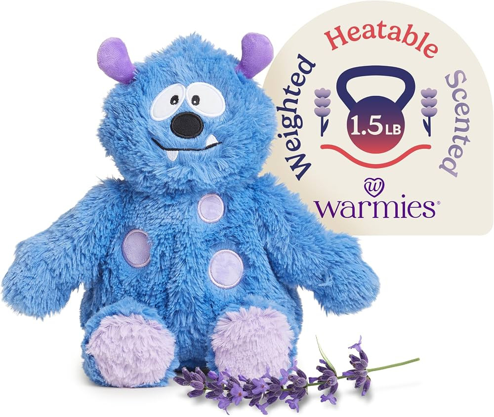 warmies Microwavable & Weighted Stuffed Animals, Blue Monster - Heated Stuffed Animal Plushie for... | Amazon (US)