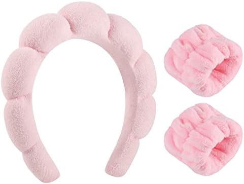 WSICSE Skincare Headbands, Sponge Spa Headband Stocking Stuffing for Women Girl Pink Gifts Puffy ... | Amazon (US)