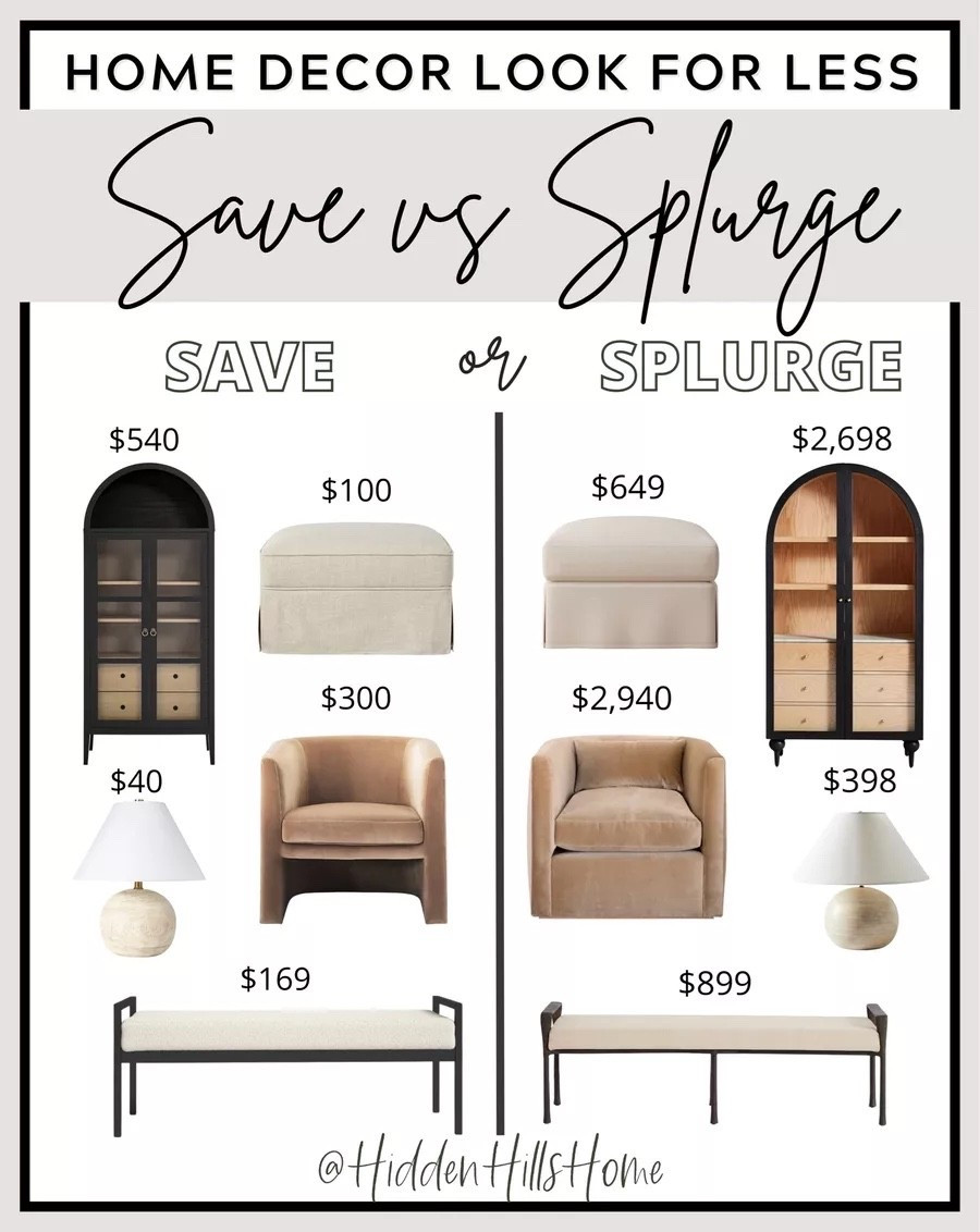 save or splurge home decor, home decor dupes, affordable home decor, look for less, anthropologie cabinet dupe, budget friendly home decor, pottery barn dupe, affordable home finds #dupe 

#LTKHome #LTKSeasonal #LTKSaleAlert