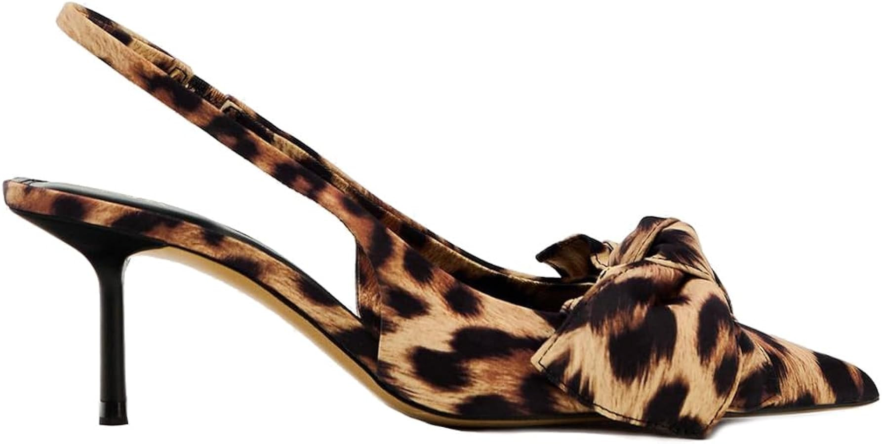 Women's Fabric High-Heel Slingback Shoes Bow Detail On The Front Elastic Strap Around The Back Po... | Amazon (US)