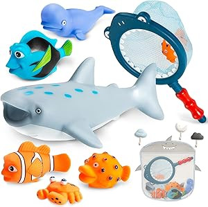 No Hole Mold Free Bath Toys for Toddlers 1-3, Water Toys for 6-12 Months Infants with Storage Bag... | Amazon (US)